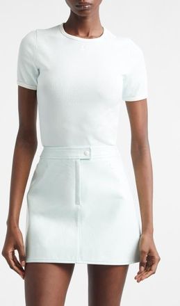 Courr&egrave;ges Contrast Trim Logo T-Shirt in Light Mint/Heritage White at Nordstrom, Size X-Small