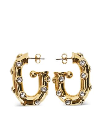 Paco Rabanne crystal chunky hoop earrings - Gold