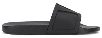 Valentino Garavani Rubber Logo Slides - Black