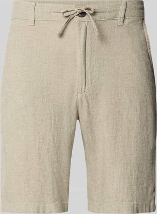 Selected Regular Fit Chinoshorts aus Baumwoll-Leinen-Mix Modell BRODY in Oliv, Gr&ouml;&szlig;e XXL