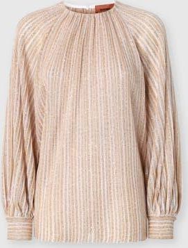 Missoni Flared Crew Neck Sweater With Lam&eacute; Stripes in White at Nordstrom, Size 40 It