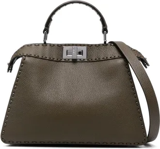 Fendi small Peekaboo ISeeU tote bag - women - Calf Leather - OS - Green