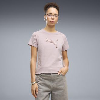Puma T-shirt Essentials Sequins da donna, Abbigliamento, Rosa, XL