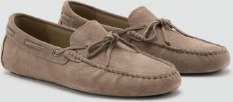 Mango Scarpe driver camoscio lacci sabbia - Uomo - 39 - MANGO MAN