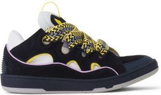 Lanvin Curb Leather Sneakers in Navy Blue/light Purple at Nordstrom, Size 38