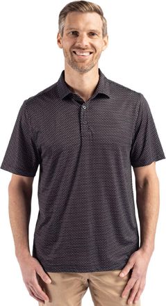 Cutter & Buck Pike Eco Shadow Check Print Recycled Mens Polo, Black, Medium
