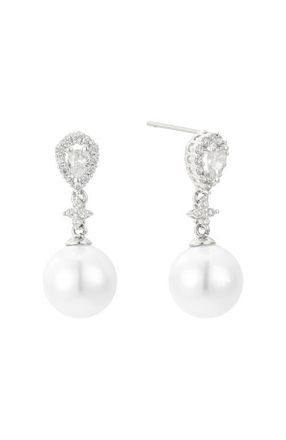 Untamed Petals Melody Pearl Drop Earrings in Silver at Nordstrom