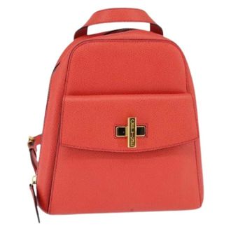 Celine Pre-owned Backpacks, female, Red, Size: ONE SIZE Pre-owned Leather Backpack