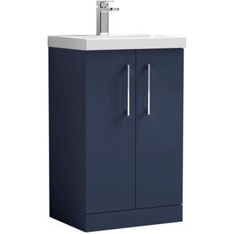 Nuie Nuie - Arno Floor Standing 2-Door Vanity Unit with Basin-3 500mm Wide - Midnight Blue