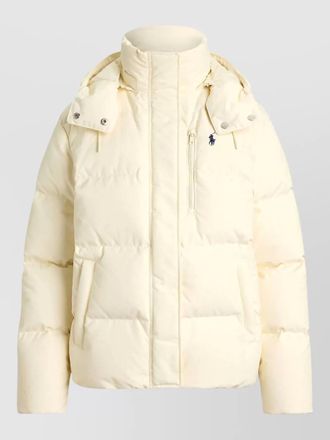 Polo Ralph Lauren hooded puffer coat quilted texture pockets
