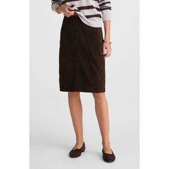 Madewell Suede Column Skirt in Dark Carob at Nordstrom Rack, Size 14