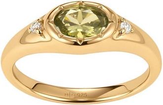 Made by Mary Oval Birthstone Signet Ring in August Gold Vermeil at Nordstrom, Size 10