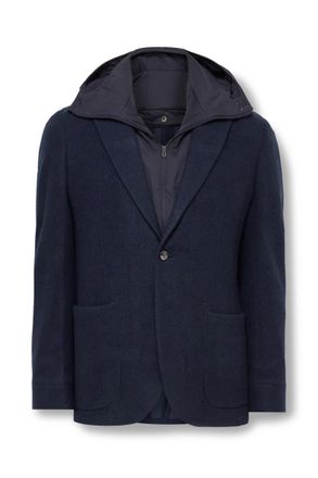 Sease Panelled Virgin Wool-Blend and Nylon-Blend Hooded Blazer
