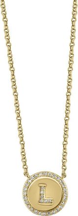 Effy Diamond L Initial Pendant Necklace in Gold at Nordstrom Rack, Size 18