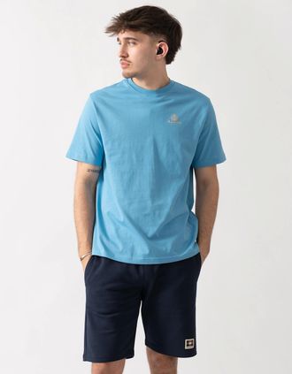Aquascutum Mens Aquascutum Mens Small Logo T-Shirt - Avio 18 - Blue - Size: 42