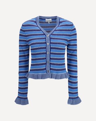 Ganni Striped cotton Cardigan Female S
