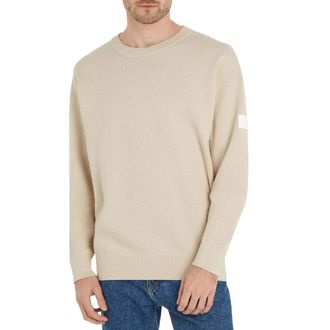 Calvin Klein Heren Natural Structure Crew Neck Sweatshirt (Beige)