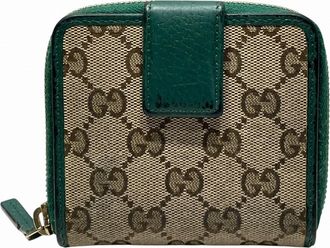 Gucci Gg Canvas Leather Wallet (Bi-Fold) (Pre-Owned)