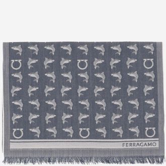 Ferragamo Woln sjaal met patroonontwerp