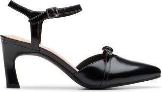 Clarks Womens Tammitha Bar, Black Leather, 6.5 Wide