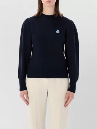 Isabel Marant knit top crew neck long puff sleeves