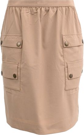 Max Mara Klaus Cargo Mini Skirt in Beige Wool