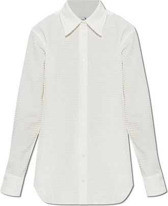 Hunza G Dames, Blouses & Shirts, Wit, Maat: M/L Poliester