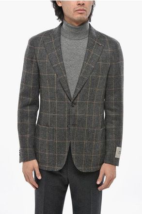Corneliani CC COLLECTION Windowpane Check LEVITY Virgin Wool Blazer size 52