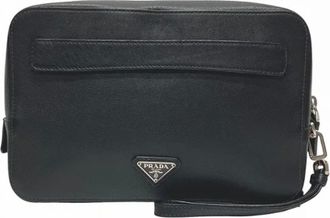 Prada Pre-owned Clutches, female, Black, Size: ONE SIZE Pre-owned Nylon clutches