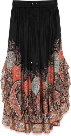 Zimmermann Maxi Silk Skirt With Rhiannon Ruffles