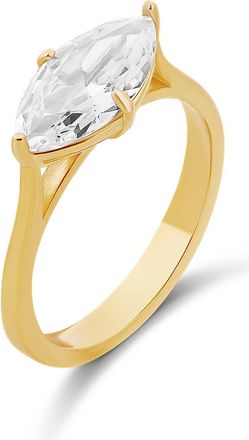 SHYMI Marquis Cut Cubic Zirconia Cocktail Ring in Gold at Nordstrom, Size 8
