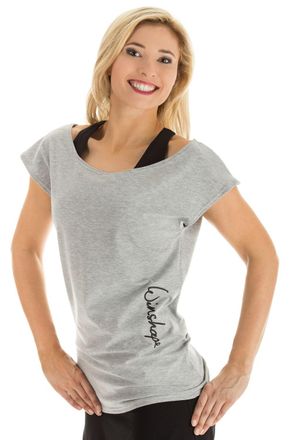 Winshape Oversize-Shirt WINSHAPE WTR12, Damen, Gr. XL, grau (grau melange), 48% Baumwolle, 48% Polyester, 4% Elasthan, U-Boot-Ausschnitt, Shirts Oversize-Shirt