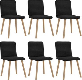 vidaXL Vidaxl - Sillas De Comedor Giratorias 6 Unidades Tela Negras