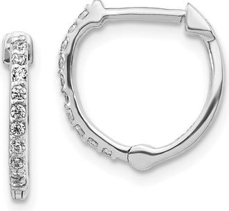 Diamond2Deal 14k Gold 1/5 Ct Lab Grown Diamond Hinged Hoop Earrings