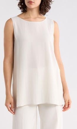 Eileen Fisher Sleeveless Silk Tunic Top in Bone at Nordstrom Rack, Size Xx-Small