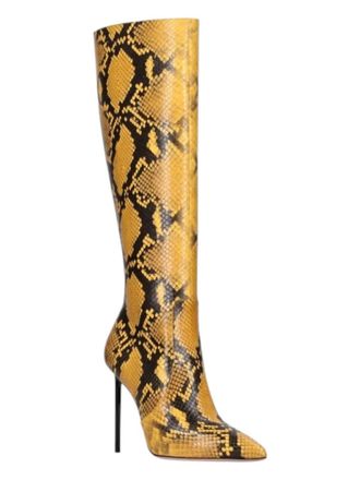 Bally Womens Barbra Knee High Leather Boots In Python Print
