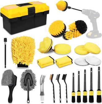 OEM Kit De Limpieza De 27 Piezas Para Taladros El&eacute;ctricos: Cepillos De Disco, Cepillos De Cerdas, Kit De Limpieza Para Autom&oacute;viles