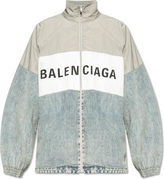 Balenciaga Jassen, Heren, Grijs, M, Leer, Jas met logo