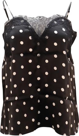 Cami NYC Polka Dot Sweetheart Camisole in Black Print Silk