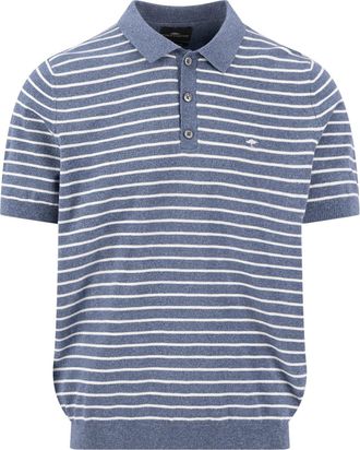 Fynch-Hatton Poloshirt FYNCH-HATTON, Herren, Gr. 4XL, horizon, Web, Obermaterial: 88% Baumwolle, 12% Leinen, gestreift, regular fit normal, ohne Ausschnitt, B&uuml;ndch