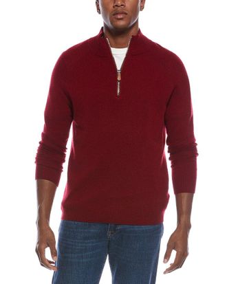 Kier + J Raglan Wool & Cashmere-Blend 1/4-Zip Sweater