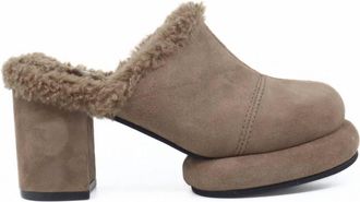All Black Womens Mod Winter Mule In Taupe