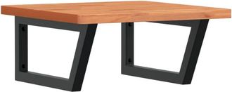 vidaXL Vidaxl - Estante De Lavabo De Pared De Acero Y Madera Maciza De Haya