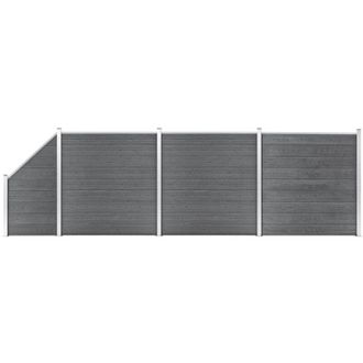 vidaXL Vidaxl - Pannelli Recinzione wpc 3 Quadrati 1 Inclinato 619x186 cm Grigi