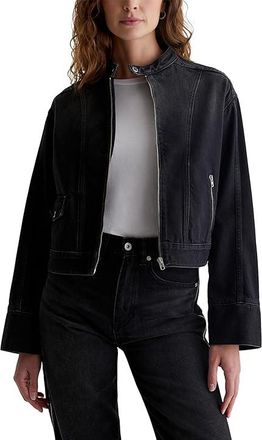AG - Adriano Goldschmied Laney Moto Jacket Womens Vest Demure : XL, Cotton/Denim