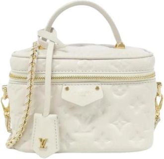 Louis Vuitton Pre-owned Mini Vanity Bag - Dames - Vintage Mini Tas - Beige - ONE Size - Leer - Vintage