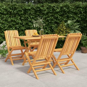 vidaXL Vidaxl - Juego De Comedor Para Jard&iacute;n 5 Piezas Madera Maciza De Teca