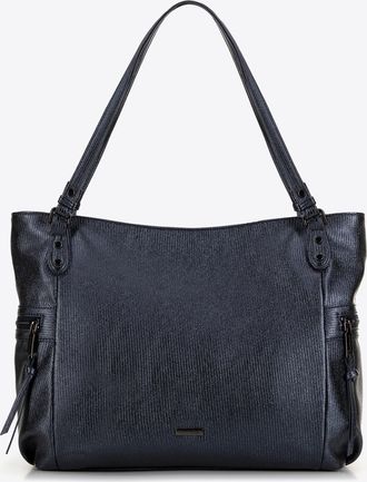 Wittchen Dames shopper van eco-leer, glanzend marineblauw