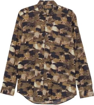 Brian Dales Camicia Fnts Astratta - Heren - Casual Overhemden - Veelkleurig - 3XL - Overhemden