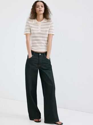 Mango Pullover maglia traforata righe grezzo - Donna - XS - MANGO